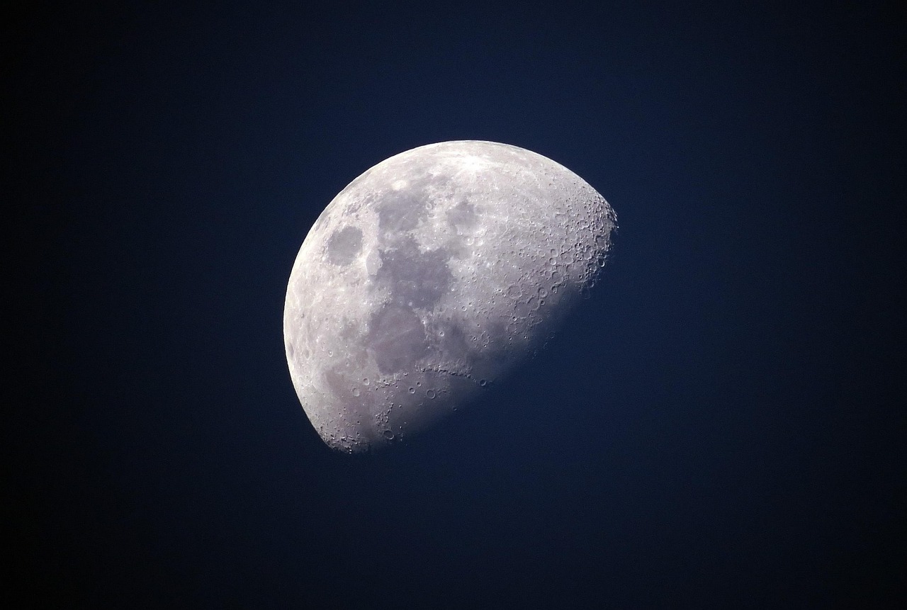 moon, sky, night sky, luna, craters, lunar, universe, celestial, celestial body, nature, moonlight, half moon, space wallpaper, space background